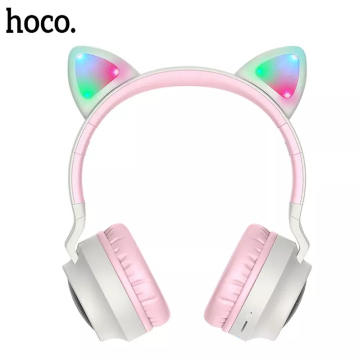 Headphone Bluetooth tai mèo V5.0 có mic Hoco W27