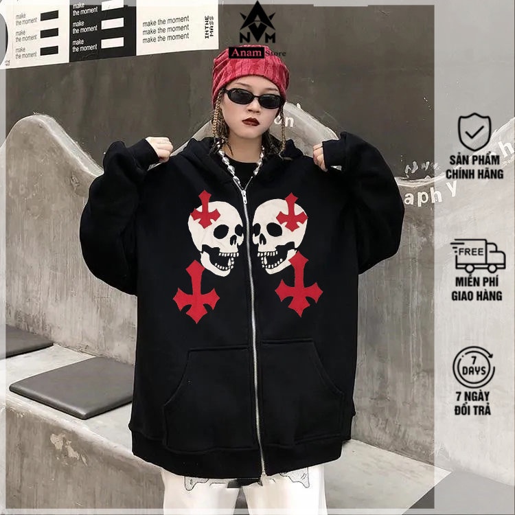 Áo khoác dây kéo Nam Nữ Unisex 2 XƯƠNG, Nỉ Ngoại Dầy Dặn