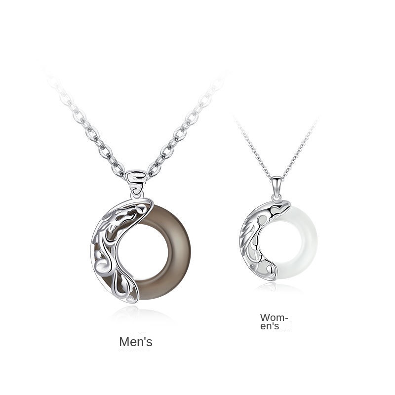 Cặp Vòng cổ Mặt Đá Opal Hình Rồng Phượng Hoàng Thời Trang Cho Cặp Đôi