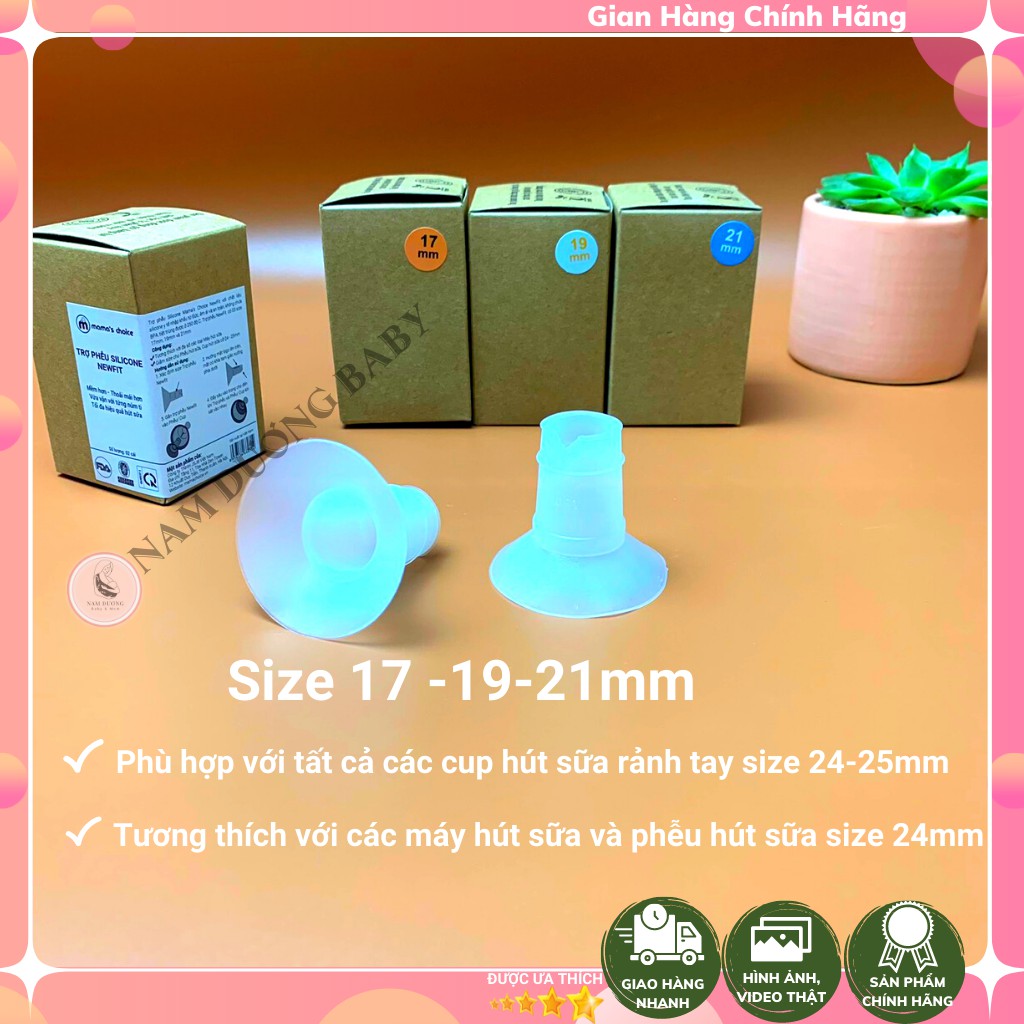 Hạ size phễu Mamachoice Newfit các sz 17-19-21mm giảm size phễu máy hút sữa và cup hút sữa rảnh tay [Chính hãng]