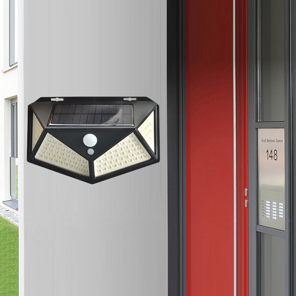 Đèn led năng lượng mặt trời gắn tường 100 bóng 3 chế độ chất lượng cao