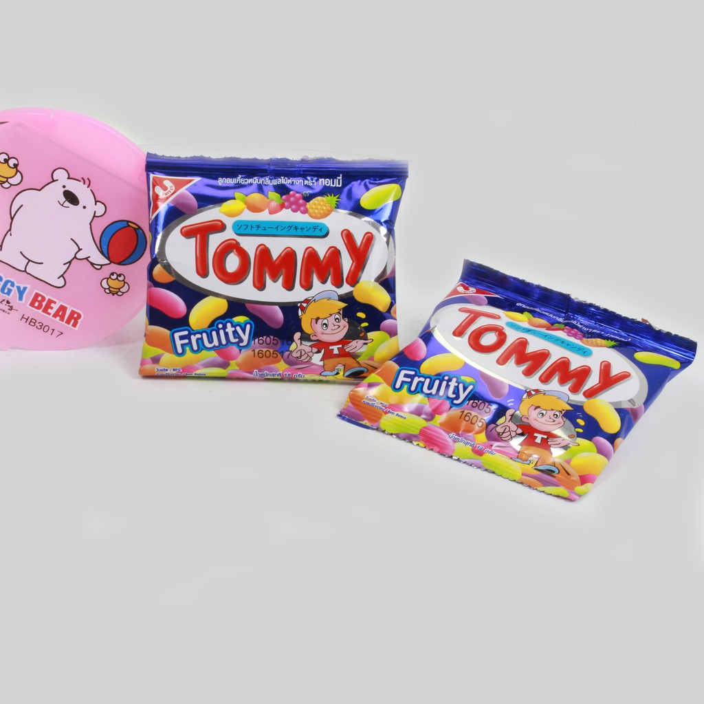 Combo 2 gói kẹo dẻo hạt đậu Tommy Thái Lan các vị: trái cây - coca (18gram x 2)