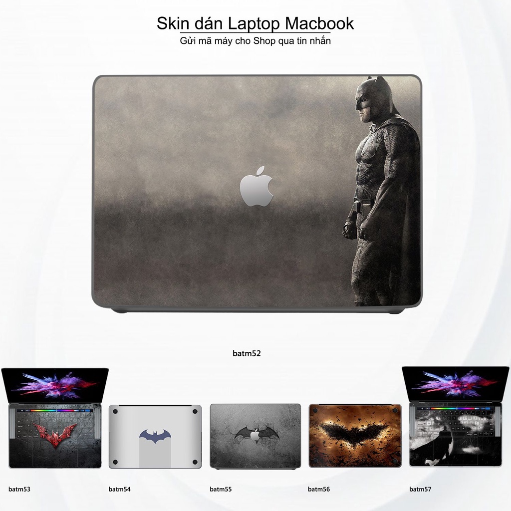 Skin dán Macbook mẫu người dơi (đã cắt sẵn, inbox mã máy cho shop)