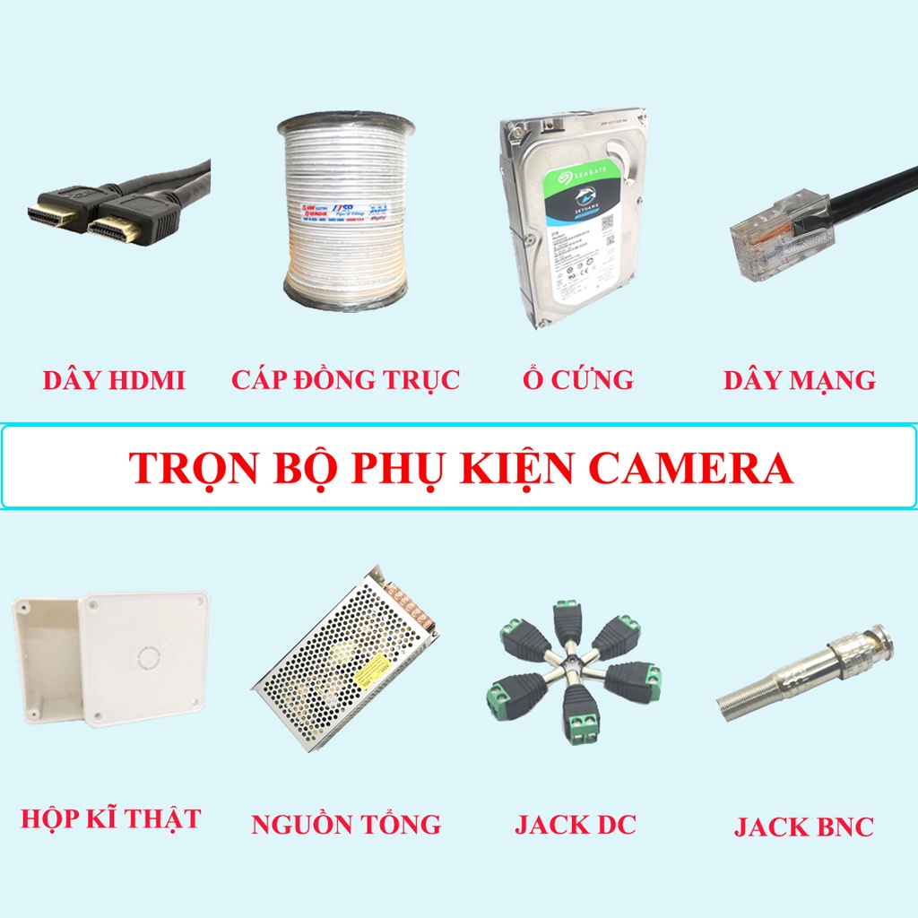 [ CAMERA 5MP MIC thu âm ] Trọn  Bộ Camera 4 Mắt Hikvision 5MP 2560 x 1944 bảo hành 24 tháng (FULL PHỤ KIỆN LẮP ĐẶT)