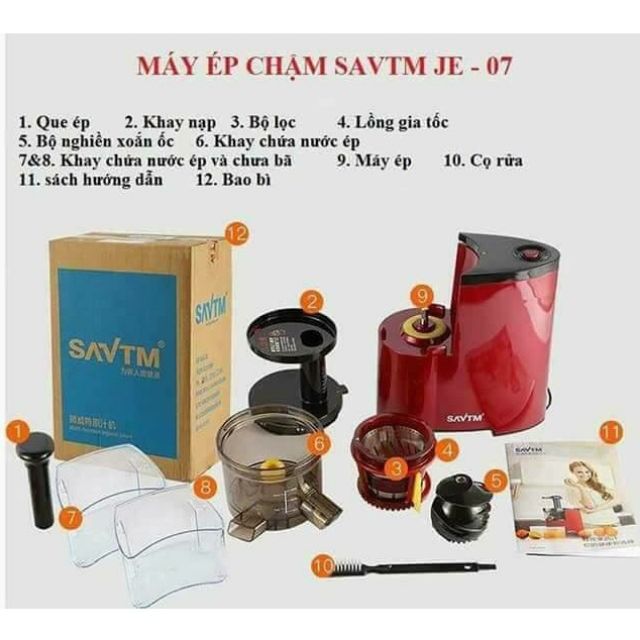 Phụ kiện máy ép hoa quả SAVTM JE-07, phụ kiện máy ép