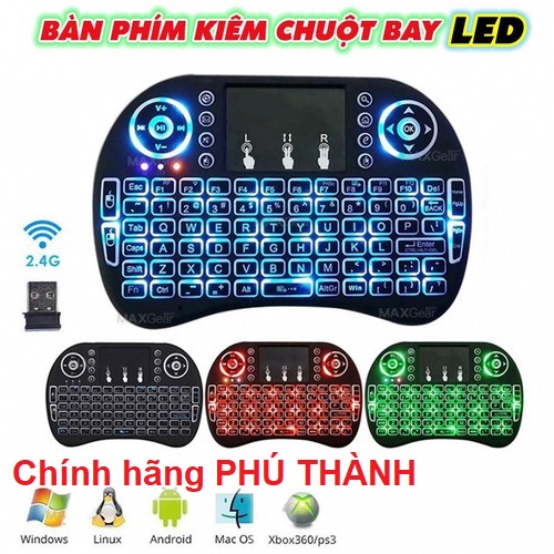 Combo Bàn Phím Không Dây Mini Có Led Ukb 500 Rf Keyboard Dùng Cho Pc,Laptop,Smart Tivi (Mới)
