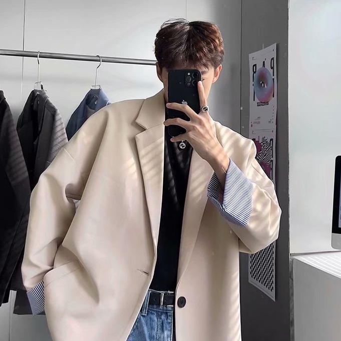blazer nam Thiết Kế Đơn Giản Thời Trang áo choàng unisex Trẻ Trung phong cách Hàn Quốc áo khoác blazer nữ jacket