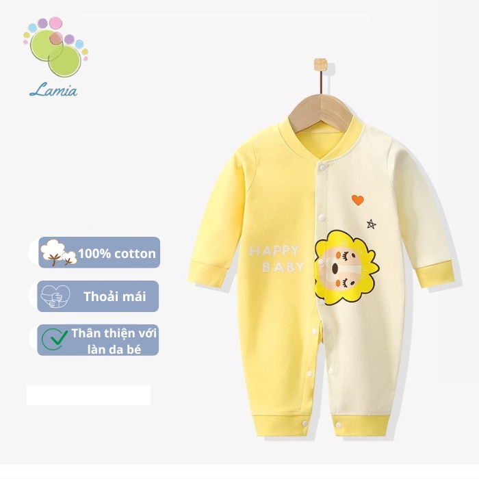 Body Dài Tay Cotton Thu Đông Họa Tiết Đáng Yêu Cho Bé Trai Bé Gái Lamia 𝟏𝟓𝐁𝐃𝐃