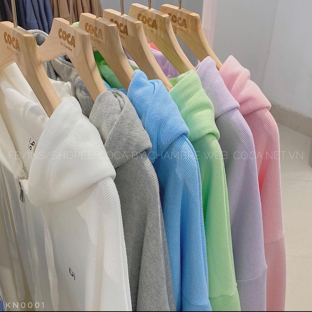 Áo khoác mũ nỉ tăm thêu chữ DI form oversize hàng Quảng Châu Lyn Closet K2208L | BigBuy360 - bigbuy360.vn