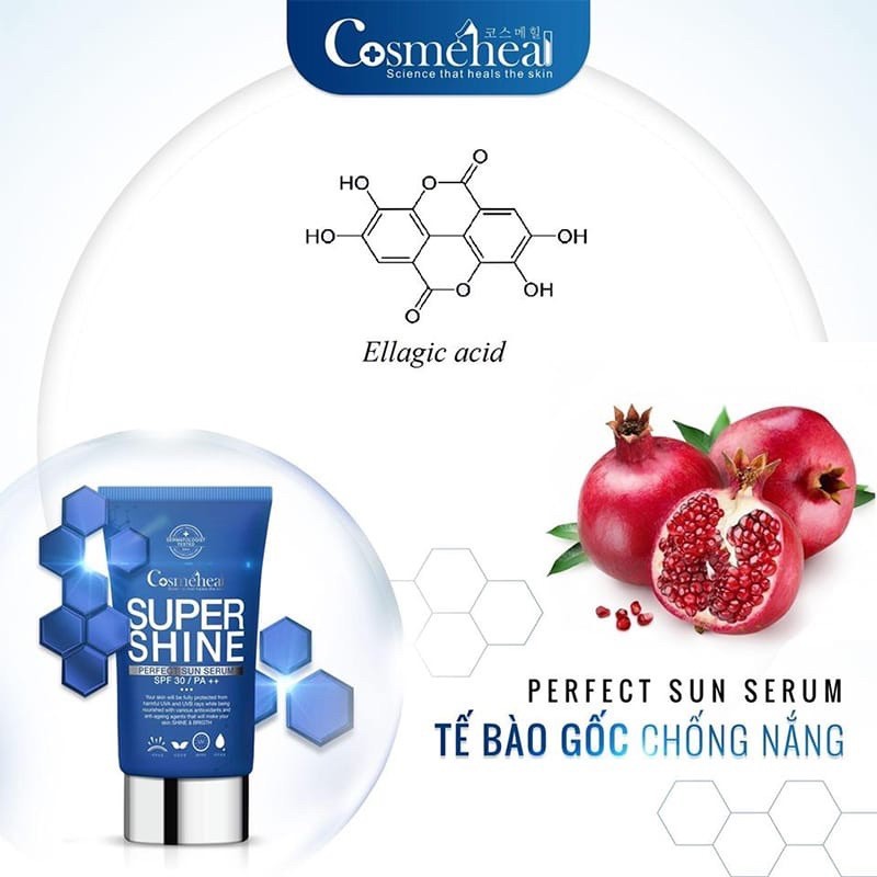 KEM CHỐNG NẮNG TẾ BÀO GỐC COSMEHEAL ❤️FREESHIP❤️ SUPER SHINE PERFECT SUN SERUM SPF30 PA ++