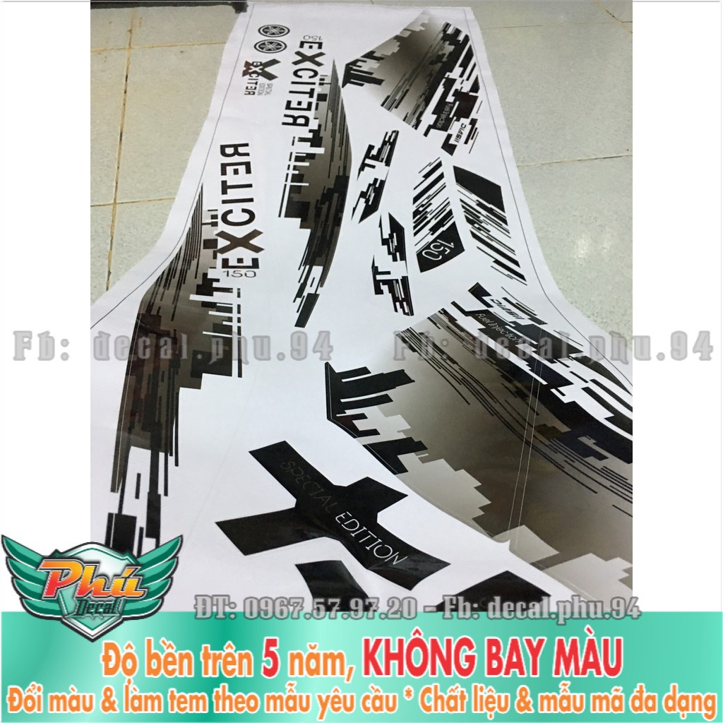 Tem rời Exciter 150 City xe trắng (X) -1