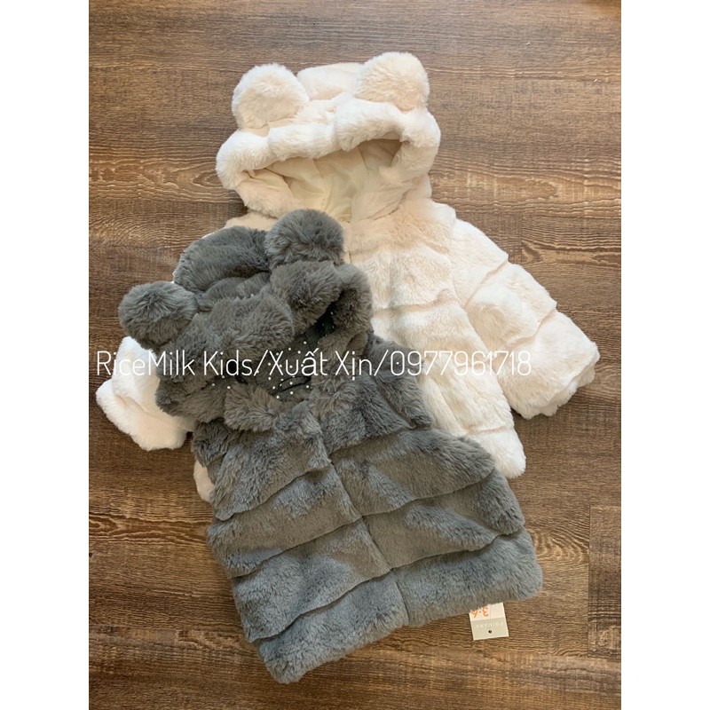 Áo Khoác Lông mũ tai Gấu Primark xuất xịn cho bé