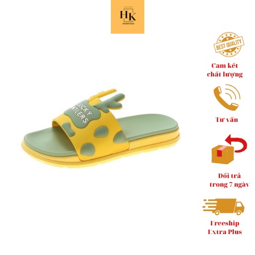 Dép đi trong nhà, quai ngang Unisex họa tiết Xừng hươu Lucky siêu Kute