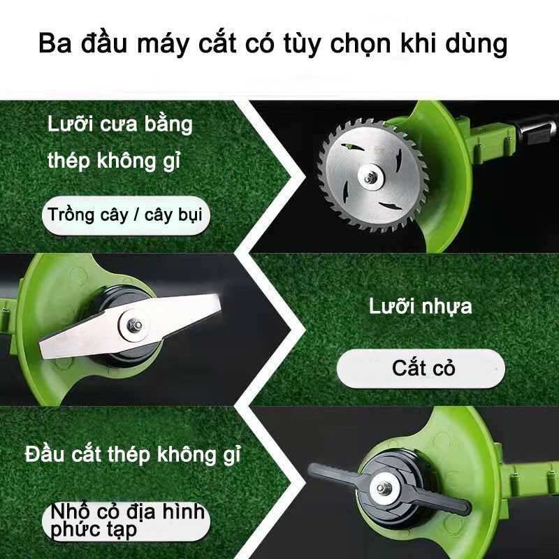 Máy cắt cỏ điện, Máy Tỉa Cây Đa Năng Nhỏ Gọn Tích Hợp Chíp Quản Lý Điện Năng Thông Minh Đảm Bảo An Toàn,BH 12 Tháng