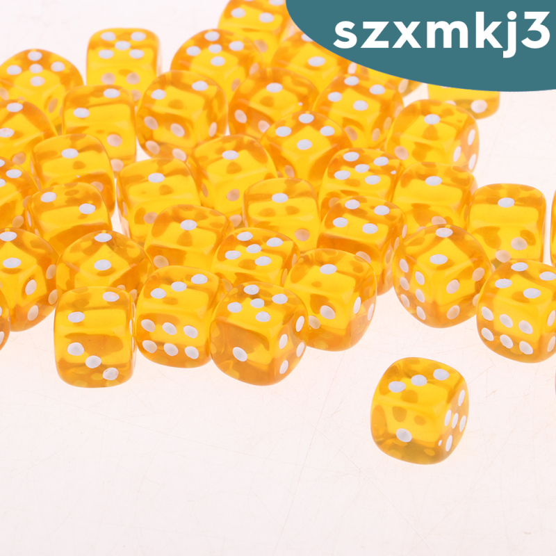 50 Xúc Xắc 12mm D6 D & D Rpg Màu Xanh Dương