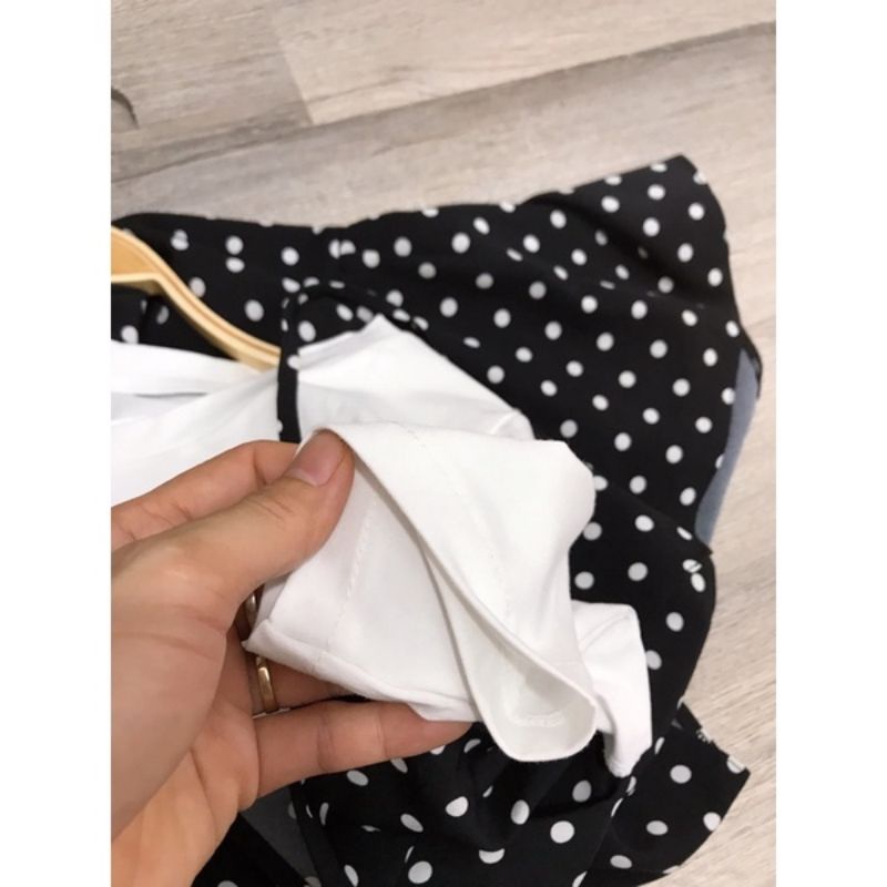 Yếm bầu chấm bi +áo trăng(cả sét)
