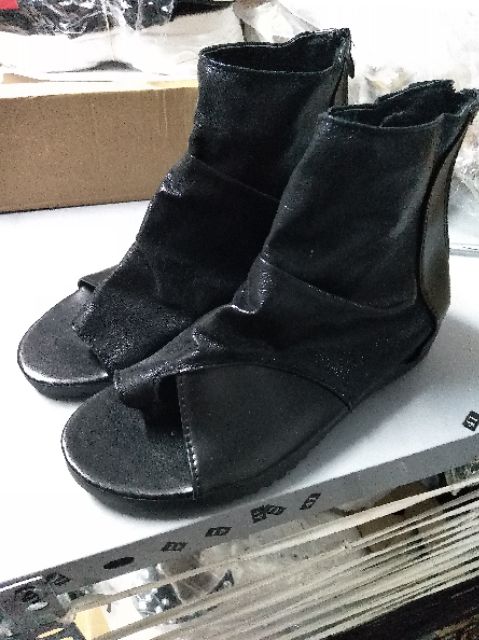 [Ảnh thật] Bốt Nữ Cao Cổ Xỏ Ngón Hở Mũi | BigBuy360 - bigbuy360.vn