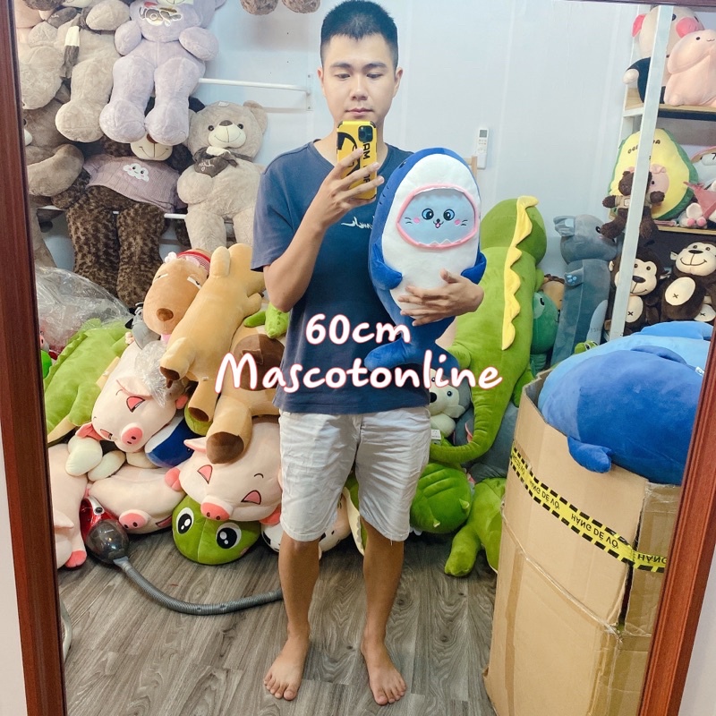 GẤU BÔNG CÁ MẬP MẶT MÈO ĐỦ SIZE 1M1