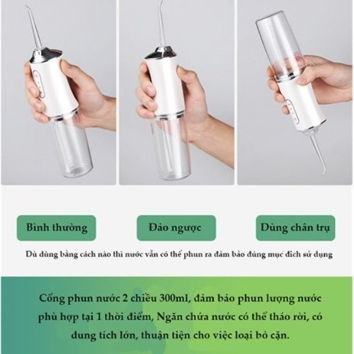 Máy Tăm Nước Oral Irrigator Vệ Sinh Chăm Sóc Răng Miệng Tặng Kèm 4 Đầu Phun Bảo hành 36 Tháng