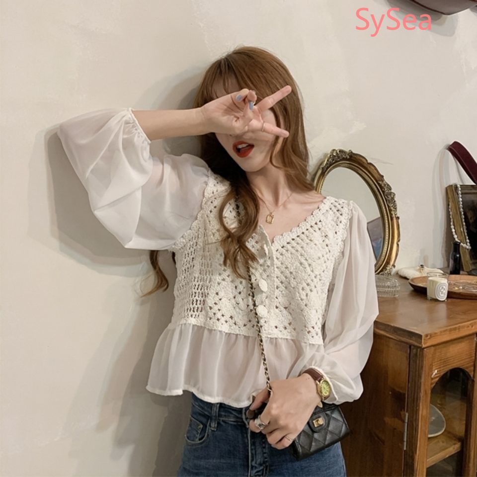 Áo Kiểu Cổ Chữ V Dáng Rộng Phong Cách Retro Thời Trang Mùa Hè Cho Nữ