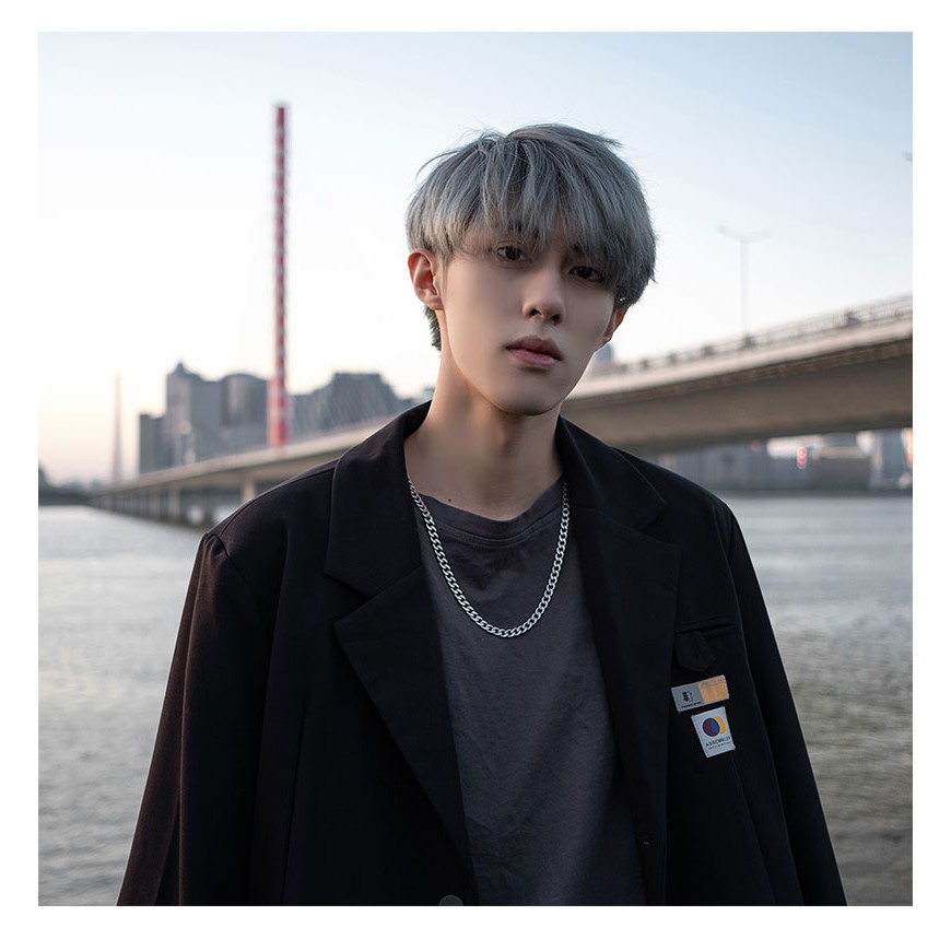 Vòng Cổ Nam Nữ Dây Chuyền Cuban Basic Chuỗi Trơn Bản Lớn HipHop Thời Trang Kuu Studio Màu Bạc Đẹp Chất Liệu Titan