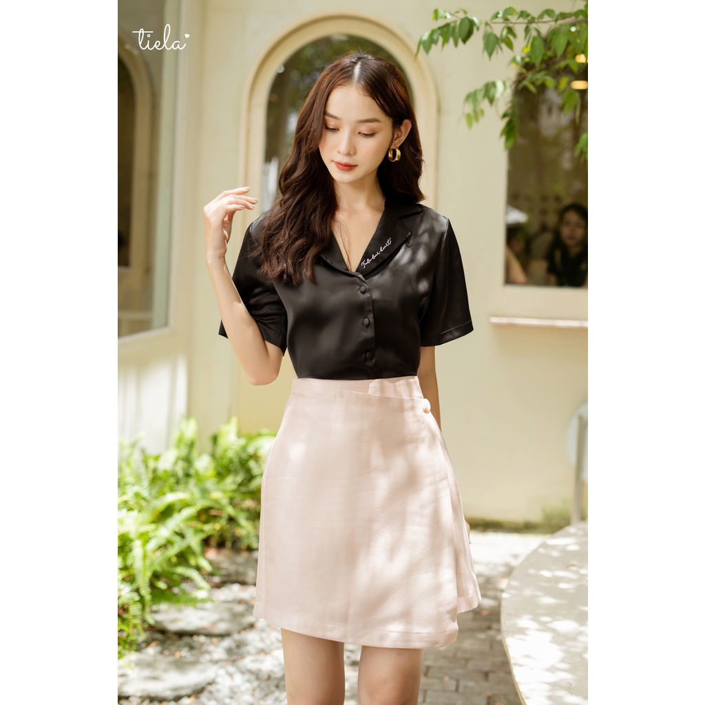 TIELA Chân váy trơn đơm nút ngay eo form chữ A - Linda Skirt