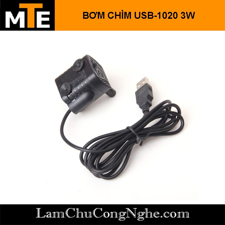 Bơm Chìm USB-1020 3.5V - 9V 3W 200L/H bơm tiểu cảnh, bể cá, điều hòa nước