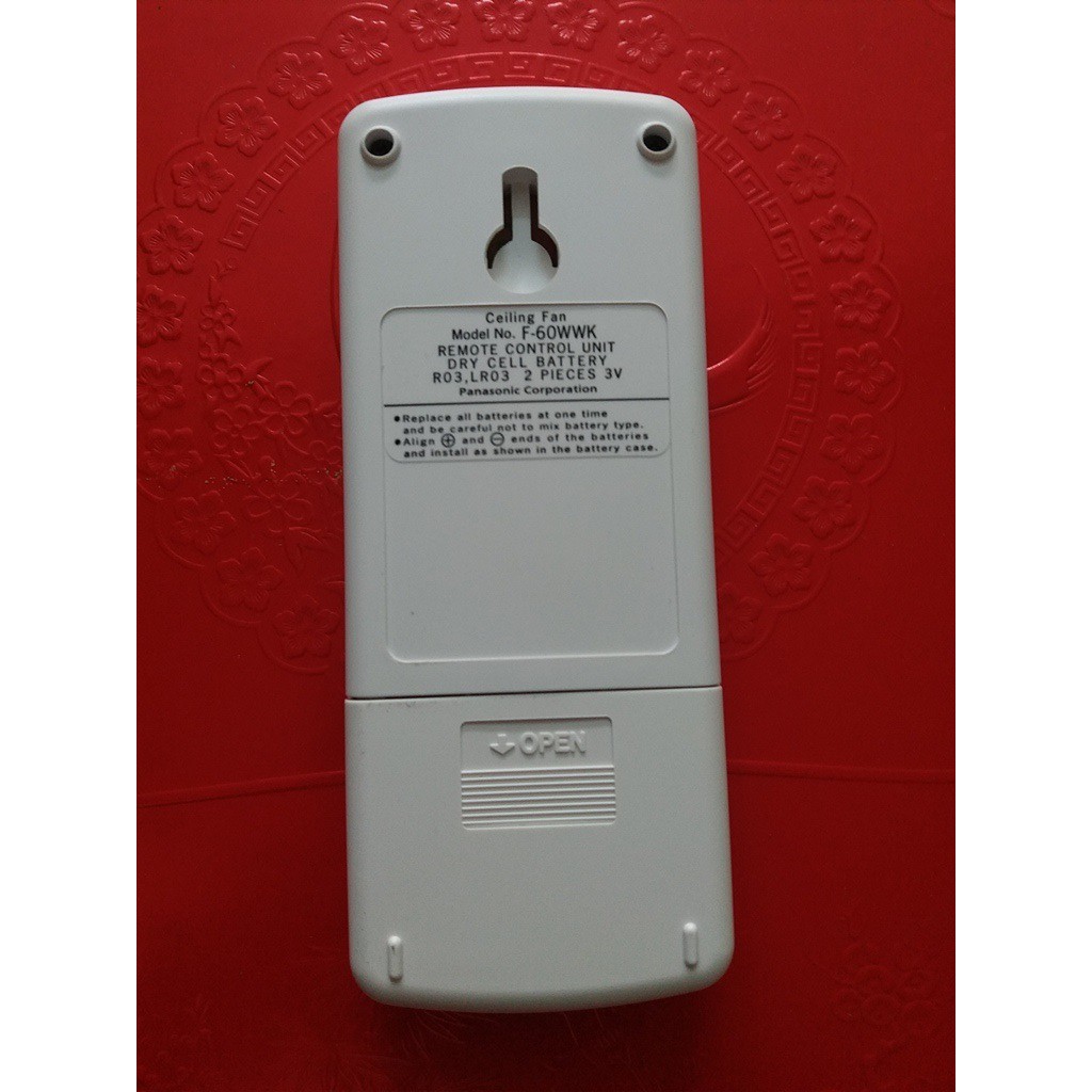 ĐIỀU KHIỂN QUẠT TRẦN 5 CÁNH KDK F60WS , PANASONIC F-60WWK CHÍNH HÃNG
