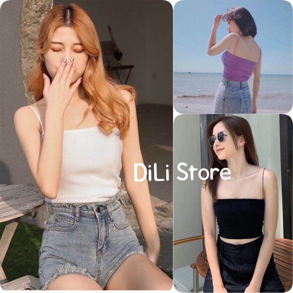 ÁO HAI DÂY🍍 ÁO CROPTOP, ÁO TĂM THUN CROPTOP SEXY 2 DÂY SỢI BÚN BODY DÁNG ÔM NỮ SIÊU HOT🍍 BA MÀU TRẮNG, ĐEN, TÍM CỰC XINH | BigBuy360 - bigbuy360.vn