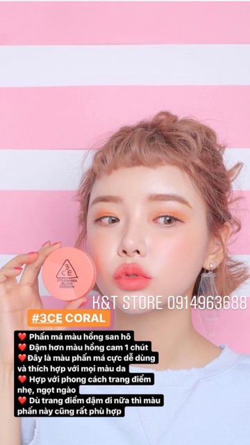 Má hồng dạng cushion 3CE Blush cushoin