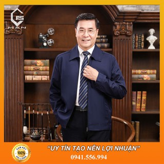 Áo Khoác Nam Trung Niên Cổ Bẻ Trang Trọng Ảnh Thật