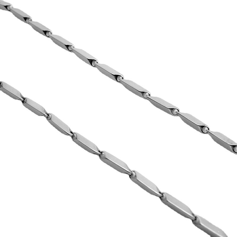 Dây Chuyền Thép Titan 3MM Mặt Hình Thoi Hạt Vuông Phong Cách Hip Hop Thời Trang