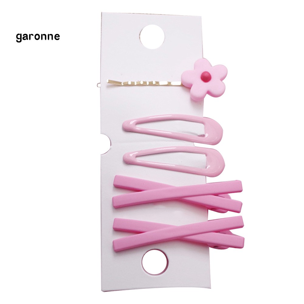 GA_7Pcs/Set Women Flower Cross Frosted Side Hair Clip Hairpin Barrette Bobby Pin