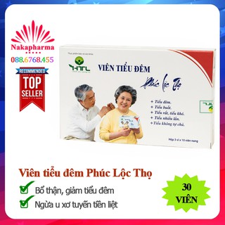 Viên tiểu đêm Phúc Lộc Thọ - Bổ thận, ấm bàng quang, giảm tiểu đêm, tiểu không tự chủ, u xơ tuyến tiền liệt