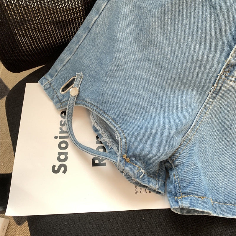 Quần Short denim Lưng Cao Ống Rộng Thời Trang Mùa Hè Mới Cho Nữ