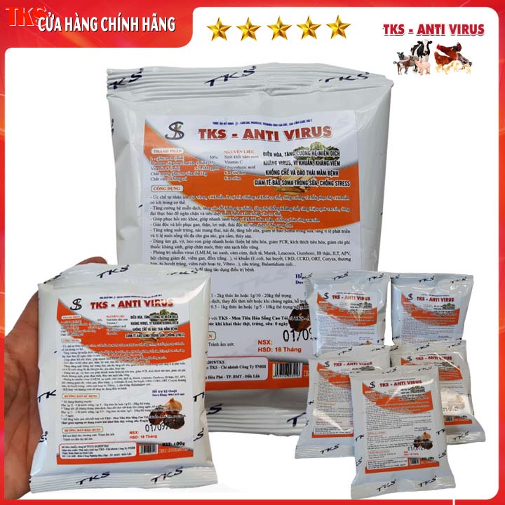 ANTI VIRUS: Điều Hòa, Tăng Hệ Miễn Dịch, Kháng Khuẩn, Virus Gây Bệnh Cho Vật Nuôi - GÓI 100GR