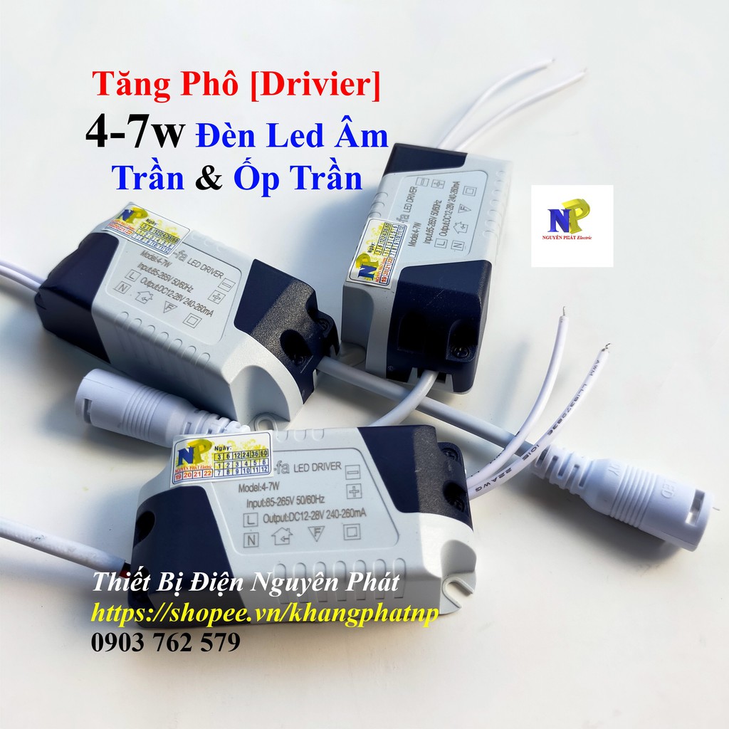 Tăng Phô [Drivier] 4-7w Đèn Led Âm Trần và Ốp Trần | BigBuy360 - bigbuy360.vn