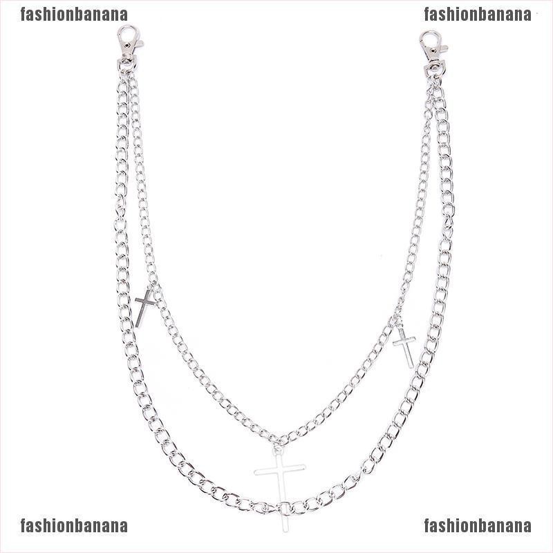 Dây xích móc khóa dài 2 lớp gắn quần jean nam/nữ