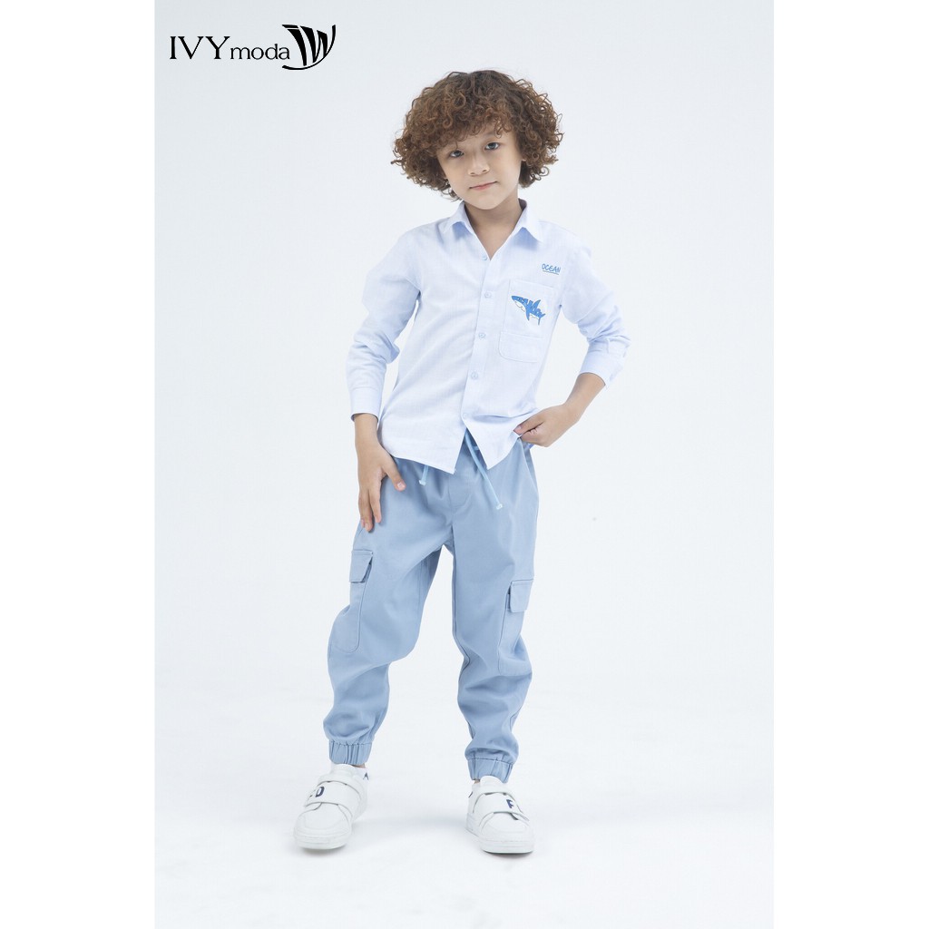 Áo sơ mi dài tay Ocean bé trai IVY moda MS 17K0935