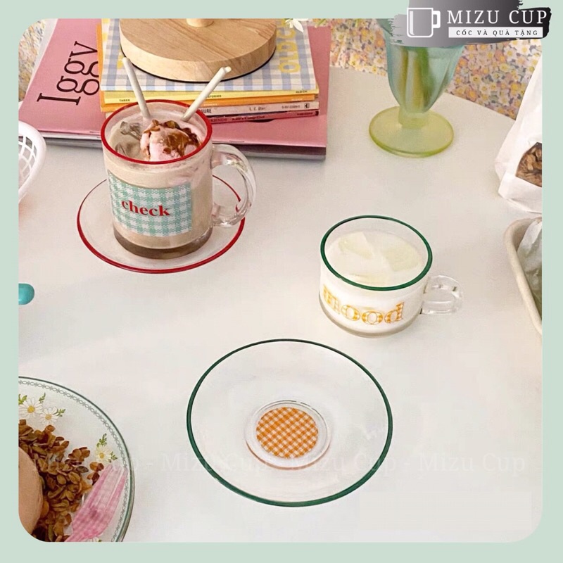 Set cốc trà cà phê thuỷ tinh cao cấp check |Mizu