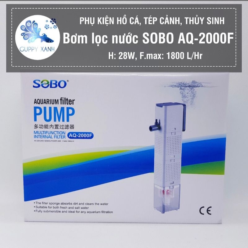 Máy lọc nước hồ cá sobo dáng đứng thế hệ mới với công suất lớn - Sobo AQ-500F 1000F 1500F 2000F
