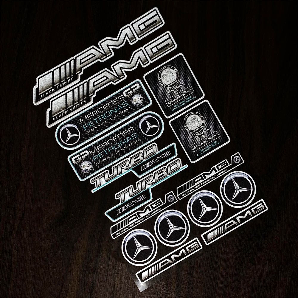 AMG Nhãn dán xe Mercedes Benz Kiếng chiếu hậu Tay nắm cửa Vô ăng Decal phản quang Phụ kiện ô tô Đối với C200 E260 S350L