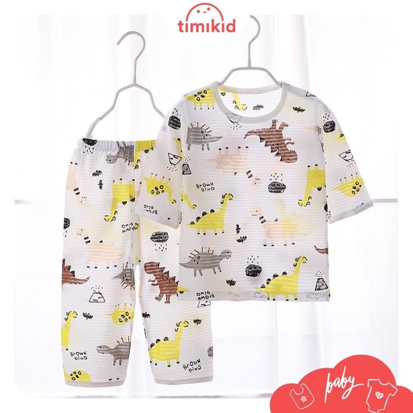 Bộ lửng, bộ quần áo dài tay cho bé trai chất liệu organic cotton mềm mỏng thoáng mát L12