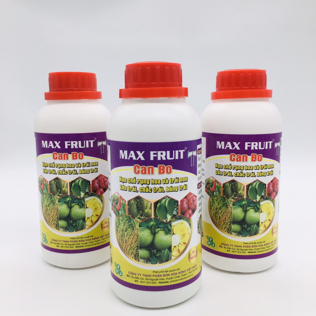 Phân Bón Chống Rụng Trái Non Max Fruit Canbo Chai 0,5 Lít - Hạn Chế Rụng Trái Non, Lớn Trái, Chắc Trái, Bóng Trái