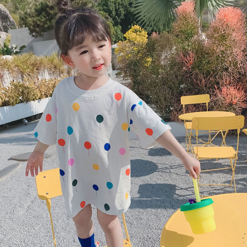 Đầm Bé Gái Đầm Công Chúa Mùa Hè Tay Ngắn Họa Tiết Chấm Bi Se7en Phong Cách Hàn Quốc Cho Bé Gái