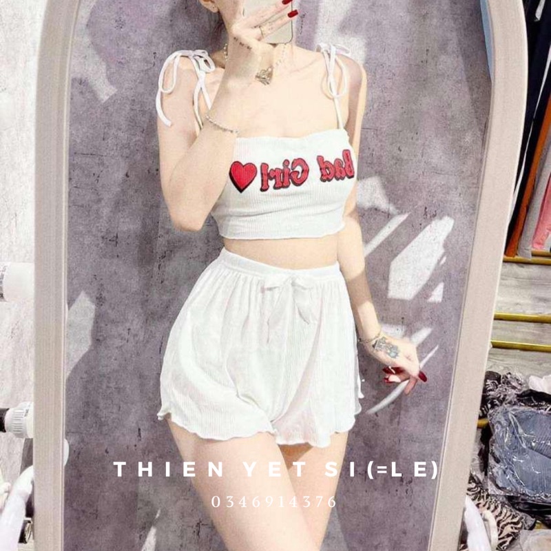 Sét áo dây quần đùi có mút ngực BA D GIRL