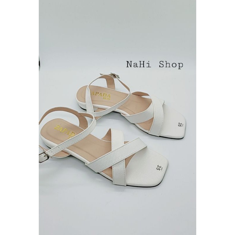 Sandal gót 2 phân quai gài đế xịn sandal quai chéo NAHI sd119