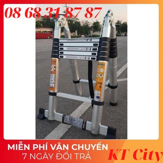 [ 1M9 + 1M9. FreeShip – Sale khô máu] Thang nhôm rút gọn Ninda ND-38AI ( 1M9 + 1M9 )