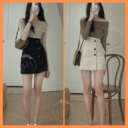 Chân Váy Nhung Cạp Cao 3 Cúc Chất Nhung Tăm Dày Dặn Có Quần Bảo Hộ Bên Trong Dáng Ôm Siêu Hack Dáng | BigBuy360 - bigbuy360.vn