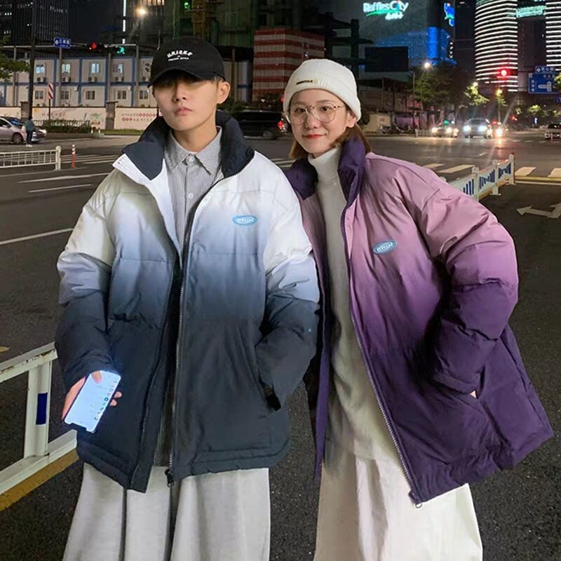 jboxes women's tie-dye gradient cotton coat women's padded jacket new loose Korean coat bread coat cotton coat